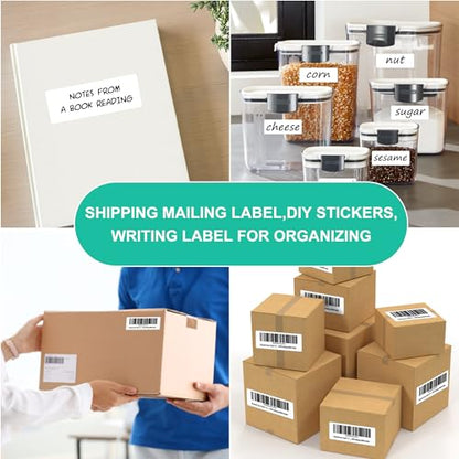 L LIKED 2"x4" Printable White Label Stickers 1000 Labels 100 Sheets | Matte, permanent adhesive, laser/inkjet compatible, 10 per sheet, for shipping, address, product & barcode labels - size: 100 Sheets