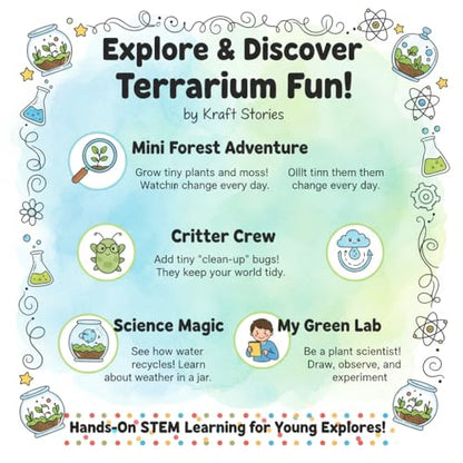 DIY Terrarium Kit with 13 Items Soil Pebbles Sphagnum Moss Activated Carbon Burlap Peat Moss Terrarium Tools Indoor Garden Make Your Own Terrarium - style: Terrarium Kit