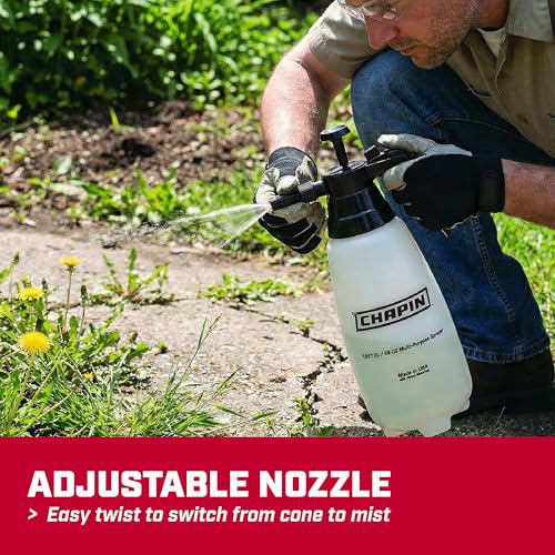 Chapin 68oz Pump Sprayer, Anti-Clog for Easy Application | Thumb-trigger lock and ergonomic grip; reduces hand fatigue during lawn, garden and household spraying tasks - size: 68 ounces