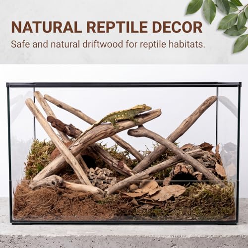 Novabright 20 Pcs Natural Driftwood Branches 5.9-8.6 Inch Long 0.8-1.2 Inch Diameter Beach Driftwood Aquarium Decor for DIY Crafts Coastal Home Decor Wedding Photo Props School Projects