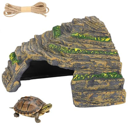Reptile Hideout Cave - Bearded Dragon Rocks Tank Decor | Resin rock hideout provides a natural shedding aid and secure sanctuary, perfectly sized for bearded dragons.