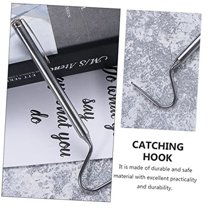 BESPORTBLE Portable Extendable Snake Hook 71cm Stainless Steel 2Pcs Silver | Easy-grip Handle, Convenient for Carrying, Wild Catching Use, Reptile Enthusiasts, Snake Enthusiasts