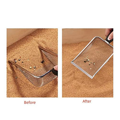 2PCS Reptile Sand Sifter Cat Litter Scoop Fine Mesh Metal Reptile Litter Cleaner Scooper for Sand Bedding Aquarium Terrarium Accessories
