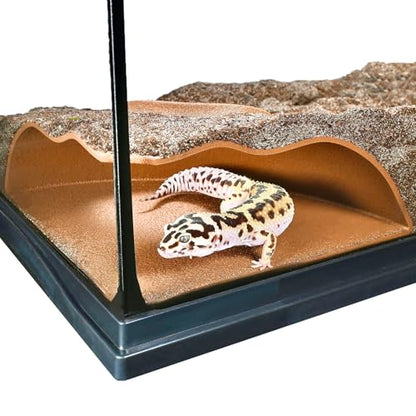 Reptile Corner Underground Cave Natural Curve Viewing Hide | Hognose Snake, Corn Snake & Leopard Gecko Hideout Reptile Habitat Tank Enrichment | Decor Decoration Accessories Supplies Toys Ornaments