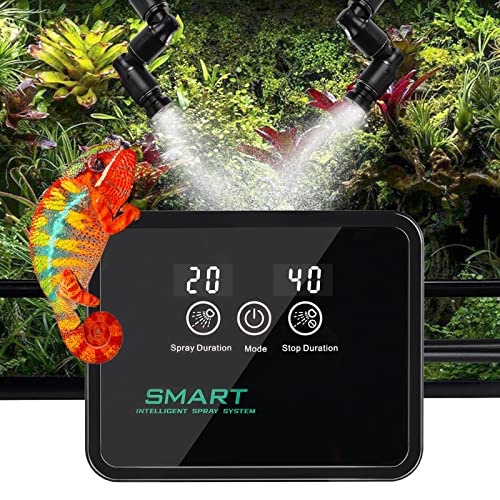 Reptile Mister Automatic Reptile Humidifiers Misting System Reptile Fogger Humidifiers Smart Timing Rainforest Sprayer, Timer Misting System for Reptiles Amphibians Breeding Plants Watering