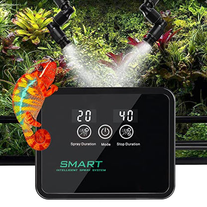 Reptile Mister Automatic Reptile Humidifiers Misting System Reptile Fogger Humidifiers Smart Timing Rainforest Sprayer, Timer Misting System for Reptiles Amphibians Breeding Plants Watering