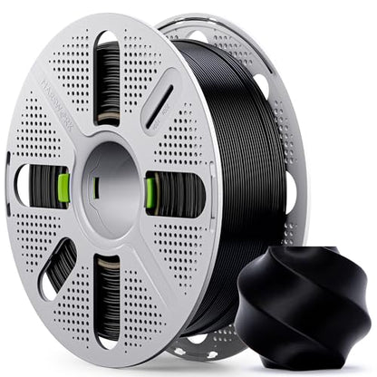 PLA Basic, Pre-Dried Filament with Quick-Swap Reusable Spool 1kg (2.2lbs), 1.75mm 3D Printing Filament, Compatible with Bambu Lab 3D Printers – Black - color: Black With Spool, size: With Spool