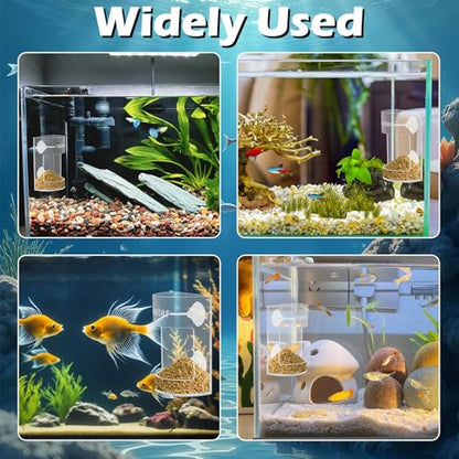 Round Fish Tank Feed Tray with Scale and Suction Cup, Feeding Tube Supplies, Tank Divider Supplies, Breeder Box for Aquarium, Round Aquariums & Fish Bowls Accessories - color: 3.Transparent