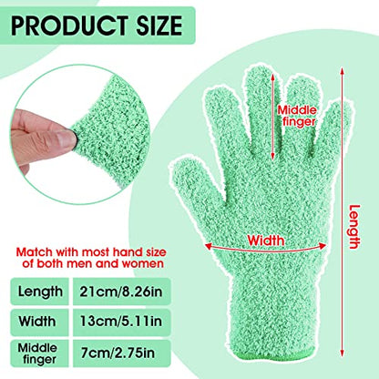 Molain Microfiber Dusting Gloves, Reusable Washable Cleaning Gloves Mittens for Plants House Cleaning Car Blinds Lamps…