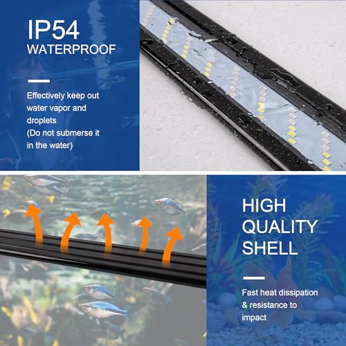 Led Aquarium Light, Full Spectrum Fish Tank Lights, 40 Gallon Freshwater Fishtank Hood Lighting for Grow Fish, Plants, Adjustable from 36 to 44 Inch - size: 36-44 IN