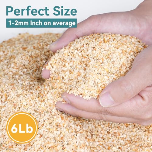 1-2mm Coarse Sand for Plants, 6lbs Horticultural Sand for Gardening | Desert Silica Sand for Cactus, Vases, Aquariums, Terrarium, Fish Tank, Drainage Rocks for Potted Plants, Bamboo, Crafts