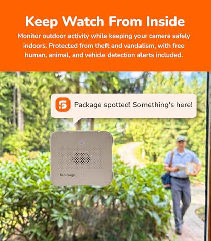 SensForge Wireless Window Camera Anti-Glare, Dual-Band 2.4GHz & 5GHz Wi-Fi Security Camera for Home, Free Smart Human, Vehicle & Animal Detection, 2-Day Cloud Available, Two-Way Talk, Easy No-Drill