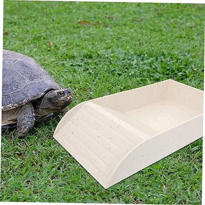 Totority Turtle Basking Platform Feeding Dish Multipurpose Reptile Food and Water Bowl for Turtles Frogs and Lizards Granite for Reptile Tanks and Terrariums