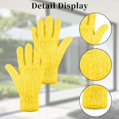 4 Pairs Microfiber Plant Dusting Gloves,Breathable Work Gloves for Indoor Plants and Gardening