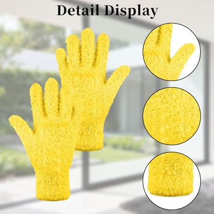 4 Pairs Microfiber Plant Dusting Gloves,Breathable Work Gloves for Indoor Plants and Gardening