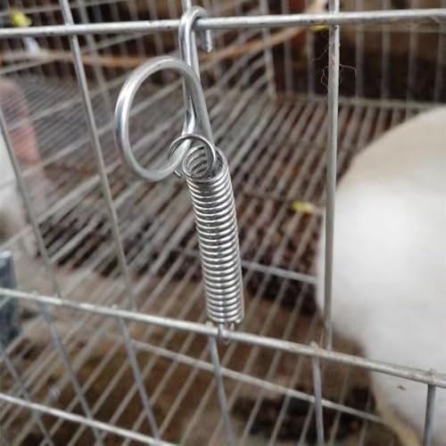 4 Pack Cage Door Spring Latch Hook Metal Finger Spring Latch Hooks Large Cages Lock for Fixing Rabbit Dog Cat Birds Guinea Pig Pet Small Animal Cage Door (Large)
