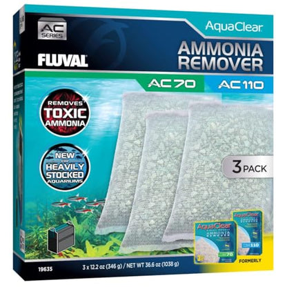 Fluval - Ammonia Remover for AC70/AC110, 36.6 oz / 1038 g, 3-Pack | For Use in Freshwater Aquariums - size: AC70/AC110 (New) 3-Pack