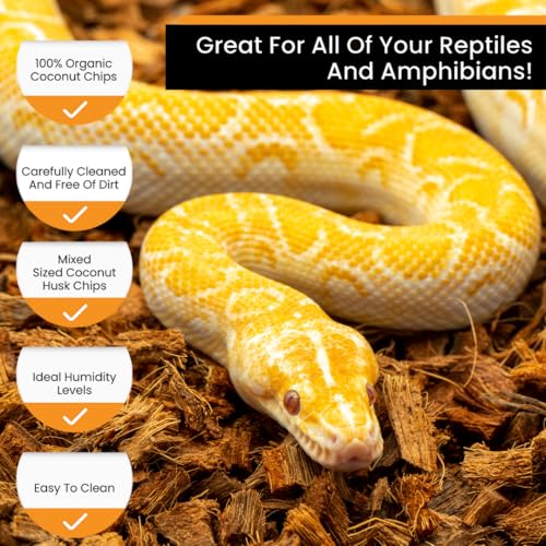 ReptiChip Reptile Bedding Loose Coconut Chip 36 Quart Coco Husk Substrate Mulch for Snake Habitat, Ball Python Terrarium, Turtle Tanks, Tortoise Enclosure