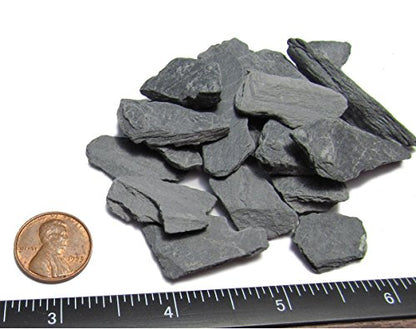 Natural Slate Stone -1/2 to 1 inch. Perfect Size for Miniature or Fairy Gardens, Aquariums, Reptiles, Terrariums, Model Railroads, Dioramas & Wargaming (2lbs Grey) - style: 2lbs grey