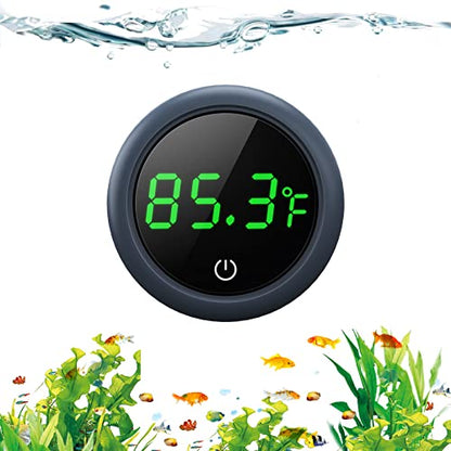 PAIZOO Aquarium Thermometer Digital, Highly Accurate Fish Tank Thermometer | LED Display, 8000h Battery Life, Precise Temp Gauge, Range 0-140℉, Stick-on Fish Tank Thermometer for Betta, Axolotl & Turtle