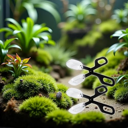 2Pcs Black Reptiles Feeding Scooper Poop Cleaning Clamp Spoon-Shaped Tips Feeder Tweezers Aquarium Tank and Terrarium Cleaning Tool,for Snakes Lizard Tarantulas Reptile Supplies Reptiles