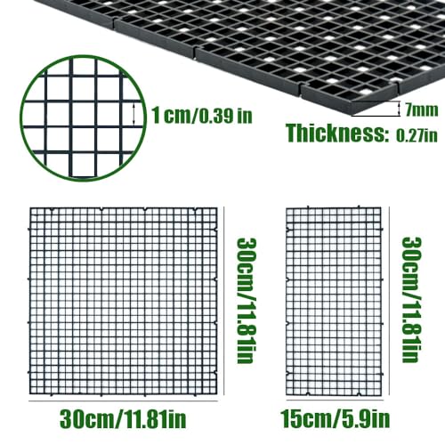 LINLAN Aquarium Fish Tank Dividers Set, 8 Pcs 30X30 cm Aquarium Grid Plastic with 6 Pcs Sucker Clips and 20 Pcs Cable Ties, Egg Crate for Fish Isolation(Black) - color: Black, size: L