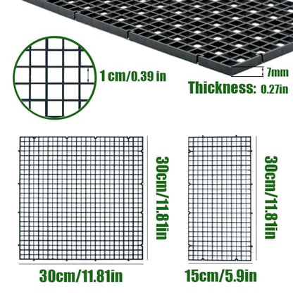 LINLAN Aquarium Fish Tank Dividers Set, 8 Pcs 15X30 cm Aquarium Grid Plastic with 6 Pcs Sucker Clips and 20 Pcs Cable Ties, Egg Crate for Fish Isolation(Black) - color: Black, size: S