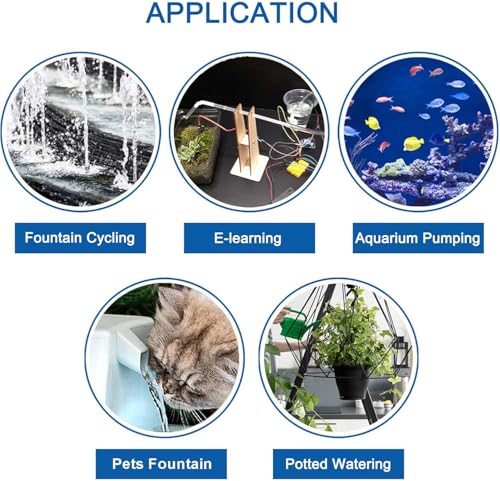 4PCS DC 3-5V Micro Submersible Mini Water Pump for Aquariums Fish Tank Pond Fountain,with 2M Flexible Tube Water Pipe(Black) - color: Black