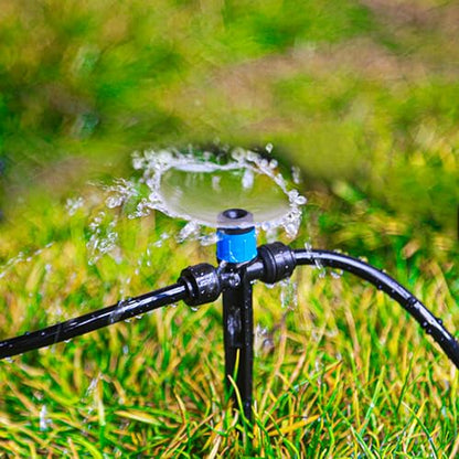 Push-to-Fit Drip Irrigation Vortex Emitters for 1/4" Drip Irrigation Tubing, 20 Pcs Adjustable 360 Degree Water Flow Fan Shape Drippers with Stake in-Line Drip System Emitter - size: Push-to-fit Vortex Emitters - 20 Pieces