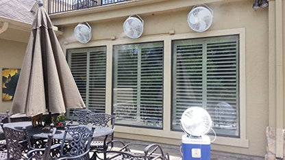 Misting Fan Kit - Low Pressure Misting Fan System - Fan NOT included - With Brass/Stainless Steel Nozzles - UV Treated Tubing (12" Dia - 4 Nozzles) - size: FMK12-4