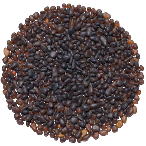 QYGL Sea Glass Stones - 0.9LB Brown Frosted Glass Pebbles Gemstones | Perfect for Aquarium Rocks, Fish Tank Gravel, Vase Fillers, DIY Crafts, and Home Decor - color: Brown