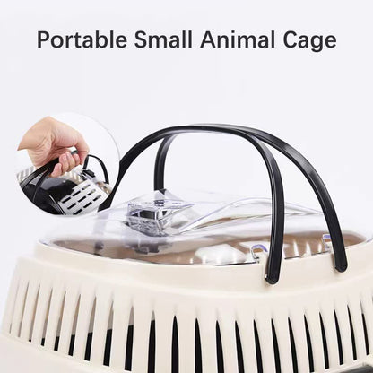 Black Travel Small Animals Hamster Hedgehog Guinea Pig Cage Carrier for Hamsters Hedgehogs Ferret Bird Parrot Guinea Pig Travel Carrier Cage with Handle Breathable Small Animal Guinea Pig Cage Carrier - color: Black