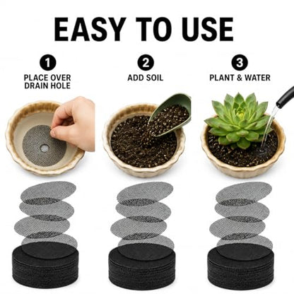 50 Pcs Round Mesh Mats for Plant Potting Gardening Plant Mesh Mats Bonsai Flower Drainage Hole Screen Bonsai Pot Bottom for Gardening(Diameter 4.5cm*50 Pieces) - color: Diameter 4.5cm*50 Pieces