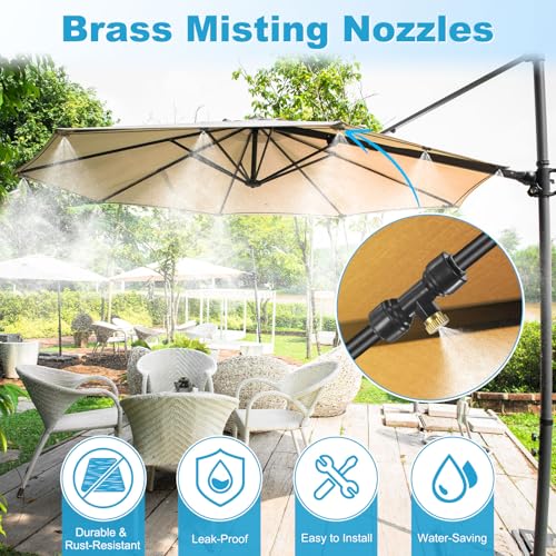 M METERXITY 10-Pack Brass Misting Nozzles, 0.028inch/0.7mm Orifice Heavy Duty 10/24 UNC Screw Thread Misting Nozzle Plug for Outdoor Spray Cooling System/Patio Mist System/Dust Control - size: 0.028inch/0.7mm