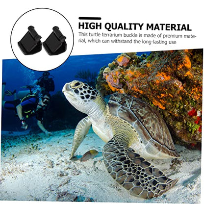 4-Pack Reptile Glass Tank Escape Prevention Buckle Turtle Terrarium Latches for Tortoise Boxes Secure Escape Lock for Aquatic and Terrestrial Habitats