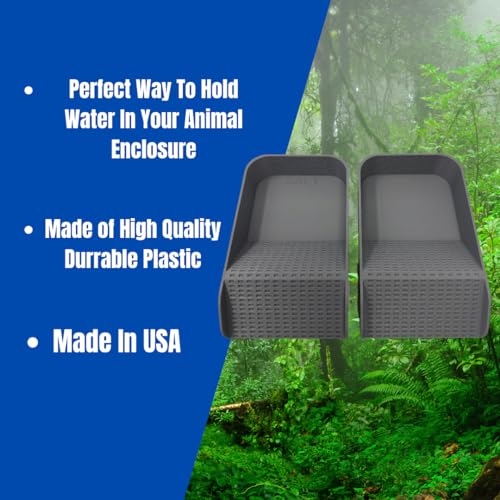 Hermit Crab Watering Pool | Platform Pool Accessory with Access Ramp for Hermit Crabs | 6.5" x 4" | Made in USA (Salt + Fresh Set, Gray) - color: Salt + Fresh Set, Gray