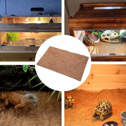 Reptile Carpet Liner and Safe Material 4pcs Made of Natural Coconuts Fiber Enhanced Protection for Bearded Dragon and Snake Tanks for Home Breeding and Pet Stores