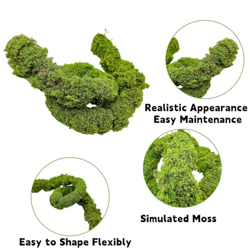 BNOSDM Reptile Plants,Flexible Rainforest Vines with Moss,Bendable Jungle Climbing Vines,Terrarium Artificial Plants Decor for Bearded Dragon,Hermit Crab,Snake,Geckos,Chameleon,Lizard - size: 3Pcs | Style: 43in Rainforest Vines