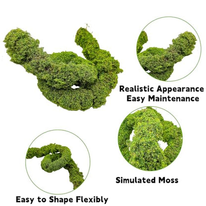 BNOSDM Reptile Plants,Flexible Rainforest Vines with Moss,Bendable Jungle Climbing Vines,Terrarium Artificial Plants Decor for Bearded Dragon,Hermit Crab,Snake,Geckos,Chameleon,Lizard - size: 3Pcs | Style: 43in Rainforest Vines