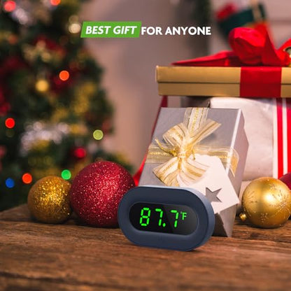 PAIZOO LED Aquarium Thermometer Digital Highly Accurate Replaceable Battery | Wireless Temp Measurement, Accurate to ±0.9℉, Switch Between ℉/℃, Stick On Fish Tank Thermometer for Fish, Betta, Aquatic - size: Green Display