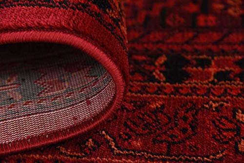 Unique Loom Tekke Collection Area Rug - Sheibani (4' 1" x 6' 1" Rectangle Red/Black) - size: 4' x 6' (Rectangular)