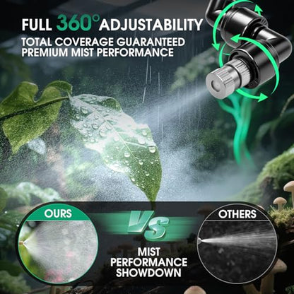 Reptile Mister Humidifier Reptile Mister System with Timer Auto | Terrarium Misting System Reptile Fogger for Chameleons, Snakes, Frogs, Lizards & Turtles - color: C-Black