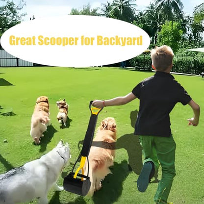 ienjoyed Dog Pooper Scooper for Large Medium & Small Dogs Heavy Duty,Long Handled Dog Poop Scooper for Grass,Durable Dog Poop Pick Up Tool (Yellow) - color: Yellow