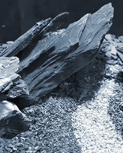 Natural Slate Stone 5 to 7 Inches - USA Sourced and Packaged for Aquascaping Aquariums, Terrariums, Paludariums, Reptile Enclosures, and Gardens (10lbs) - size: 10 lbs