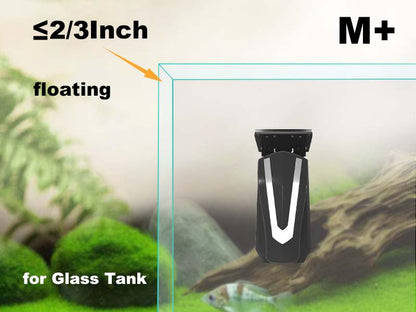 Carefree Fish Aquarium Large Magnetic Cleaner for Thick Glass 8~17mm(1/3~2/3Inch) Heavy Duty Algae Scrubber with 4 Scrapers Floating M+(Plus) - size: M