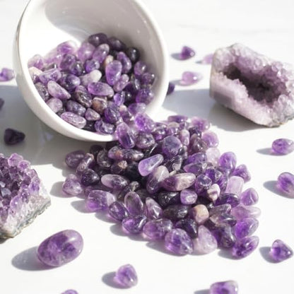 Chevron Amethyst Chips Bulk 1lb, 600+ Pieces, 8-12mm Natural Gemstones - color: Chevron Amethyst, size: 1LB