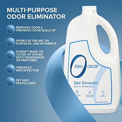 Zero Odor Multi-Purpose Odor Eliminator, Air and Surface Odor Remover for Home, Bathroom, Kitchen, and Closet, Refill, 64 oz, 2-Pack - size: 64 Fl Oz (Pack of 2)