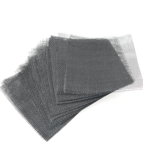 100PCS Plastic Mesh Screen 4 x 4 inches Square Mesh Gasket Earth Leakage Prevention Bonsai Pot Mesh Screen Plant Pot Hole Mesh Mat Drainage Hole Screen Planter Hole Mesh Mat Black