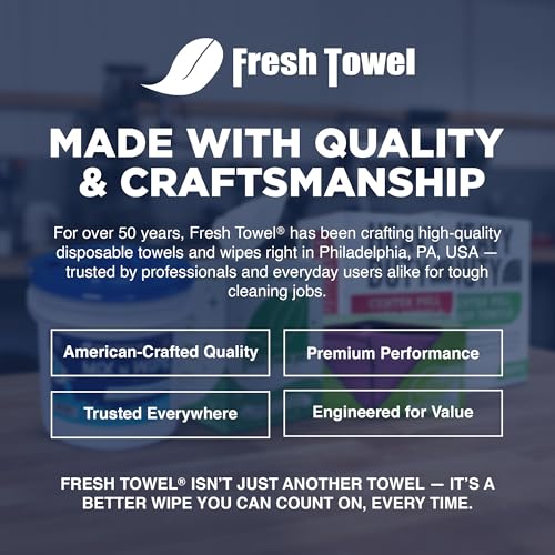 Fresh Towel Mix-N-Wipe Dry Wipes Refill 2-Pack, 220 Sheets, 6x9 in | Center-pull rolls fit bucket dispensers and accept liquid solution for custom multi-surface use in homes, cars or gyms. - style: 2-Pack of Refill Wipes (220 Sheet Rolls)