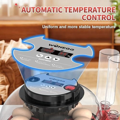 Nest II - 12 Egg Incubator for Beginners, Multi-Level Adaptive Humidity (Auto-Refill & Dual-Bottle) & Stable Temp Control, Auto Egg Turning, Real-Time Display, Candler for Hatching Poultry Eggs - size: 12 Egg [Black&Red]